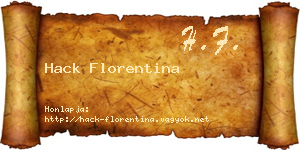 Hack Florentina névjegykártya
